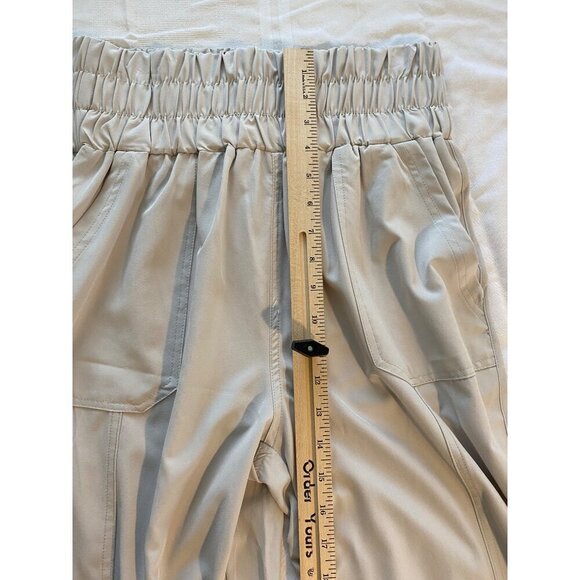 New In Women's High-Waisted Elastic Cuff Jogger Pants Size L Beige Casual - Picture 11 of 13